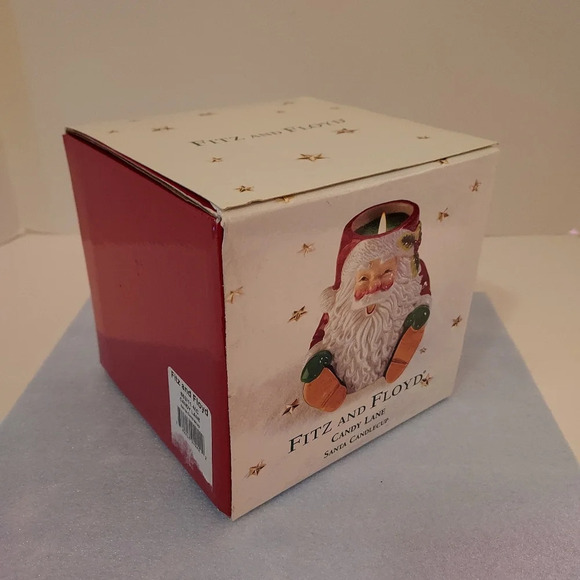 Fitz and Floyd Candy Lane Santa Candlecup - Picture 1 of 7
